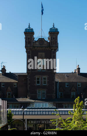 Crieff Hydro sign outside main entrance Stock Photo