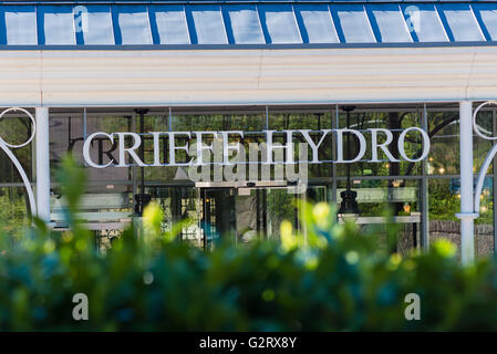 Crieff Hydro sign outside main entrance Stock Photo