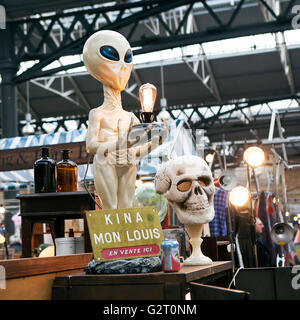 LONDON, UK - APRIL 22, 2016: Lamp in the form of an alien at Spitalfields Market Stock Photo