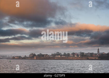 Berwick upon Tweed. During the Border Wars Berwick exchanged hands thirteen times before finally falling to England in 1482. Stock Photo