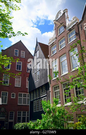 World famous historic Begijnhof is one of the oldest inner courts in the city of Amsterdam.  Netherlands. Stock Photo