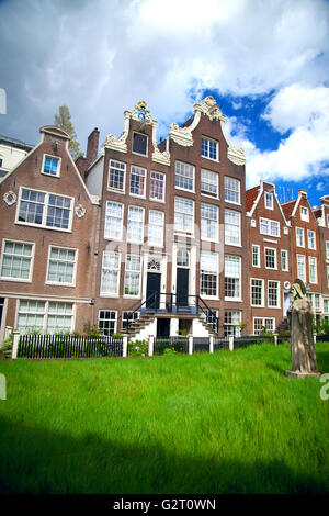 World famous historic Begijnhof is one of the oldest inner courts in the city of Amsterdam.  Netherlands. Stock Photo