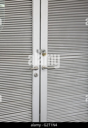 Steel stripped texture locked door, stock photo Stock Photo
