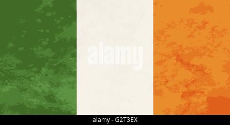 True proportions Ireland flag with texture Stock Vector