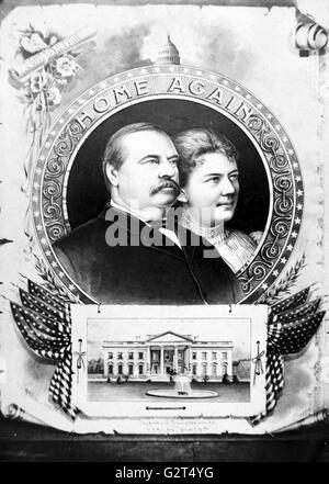 President Grover Cleveland and his wife Frances after they returned home to the White House from their honeymoon. Stock Photo
