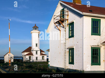 WA11698-00...WASHINGTON -  Point Wilson Light in Fort Warden State Park near the town of Port Townsend. Stock Photo