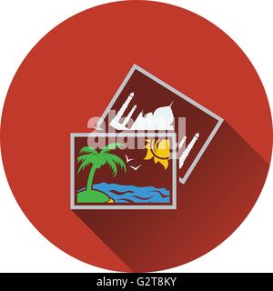 Two travel photograph icon. Flat design. Vector illustration. Stock Vector