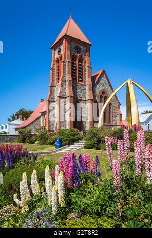 Christ Church Cathedral exterior in Stanley, East Falklands, Falkland Islands, British Overseas Territory. Stock Photo