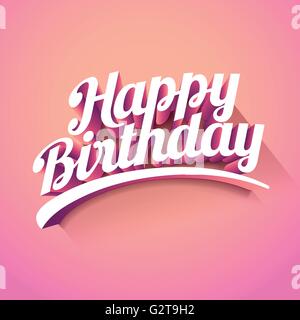 Happy Birthday Vector custom 3d hand lettering typographic design. Stock Vector