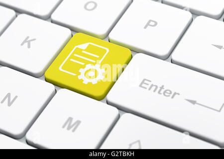 Database concept: Gear on computer keyboard background Stock Photo - Alamy