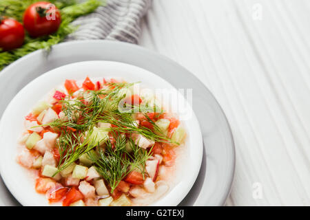 Healthy salad of vegetables on plate Stock Photo