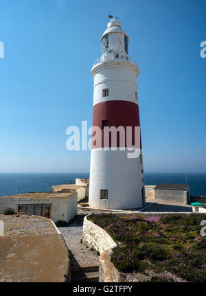 The Europa Point Lighthouse, Gibraltar, built by Governor Sir Alexander Woodford between 1838 and 1841 Stock Photo