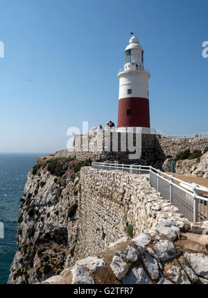 The Europa Point Lighthouse, Gibraltar, built by Governor Sir Alexander Woodford between 1838 and 1841 Stock Photo