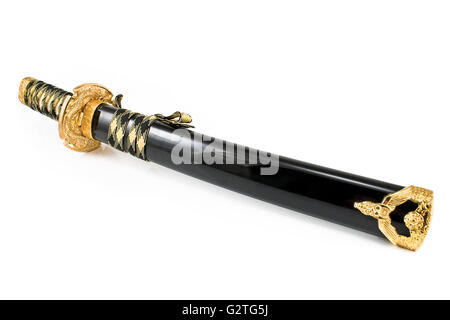Japanese Katana sword isolated on white background, 3D rendering Stock ...