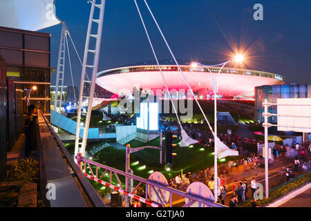 Shanghail, China - Oct 14, 2015: The Mercedes-Benz Aren in Shanghai, China is formerly known as the Shanghai World Expo Cultural Stock Photo