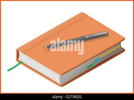notebook flat vector 3d illustration Stock Vector