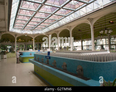 Water taps in the Halle des Sources at Vichy thermal spa, Vichy, Auvergne, France Stock Photo