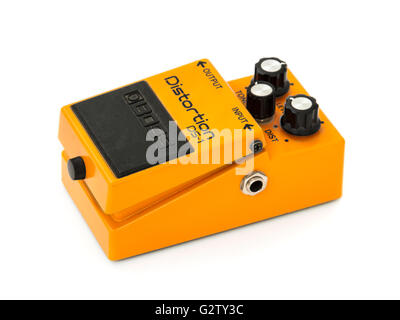 Boss DS-1 Distortion guitar effects pedal Stock Photo