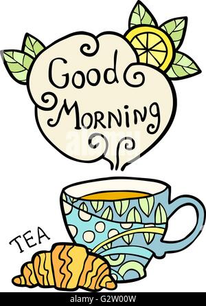 lemon tea lettering with cup Stock Vector Image & Art - Alamy