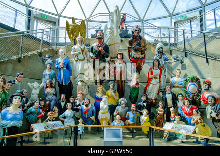 An assortment of figureheads at the Cutty Sark in Greenwich London Stock Photo