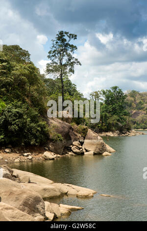 Sri Lanka, Uva Province, Moneragala, Buduruwagala Reservoir, artificial lake water supply Stock Photo