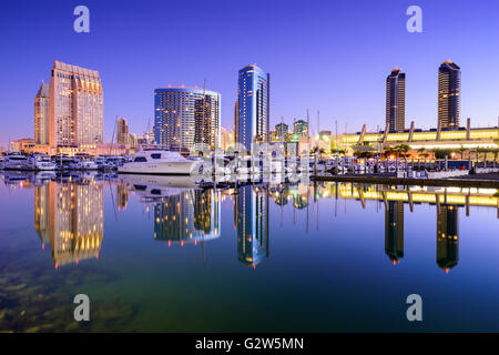 San Diego, California, USA skyline at the Embarcadero Marina. Stock Photo