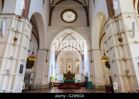 Riga, Latvia. Interior Of The Riga Dom Dome Cathedral. Altar In Church ...