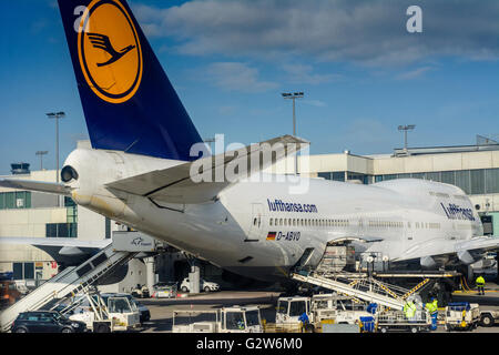 Loading Lufthansa Boeing 747 Frankfurt Airport Germany Stock Photo - Alamy