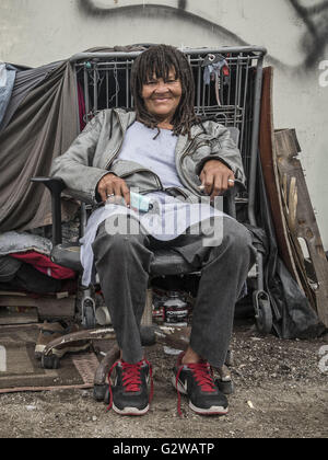 Los Angeles, California, USA. 10th Apr, 2016. CARMEN at home, off south Santa Fe, in an area that has since been fenced and bulldozed. Not sure of her whereabouts. © Fred Hoerr/ZUMA Wire/Alamy Live News Stock Photo