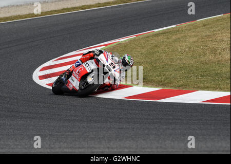 Circuit de Barcelona, Barcelona, Spain. 04th June, 2016. Grand Prix Monster Energy de Catalunya.Qualifying day. Danilo Petrucci (Octo Pramac)during the qualifying sessions. Credit:  Action Plus Sports/Alamy Live News Stock Photo