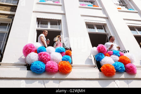 Brighton UK 4th June 2016 - Thousands of people flock to the Kemptown Carnival which is one of the largest community events in the city with live bands and dancers performing on 6 stages throughout the afternoon Credit:  Simon Dack/Alamy Live News Stock Photo