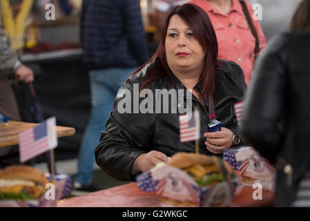 Turin, Italy-June 4: International Street Food, fair dedicated food from Italian and international road at Parco Dora on June 4 in Turin,Italy Stock Photo