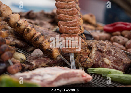 Turin, Italy-June 4: International Street Food, fair dedicated food from Italian and international road at Parco Dora on June 4 in Turin,Italy Stock Photo