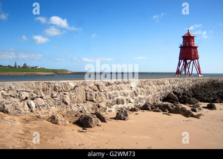 Herd Groyne Lighthouse, South Shields Stock Photo