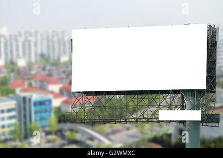 blank white billboard outdoor in city Stock Photo