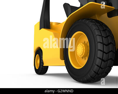 View close-up on the wheel cargo truck. 3d rendering Stock Photo