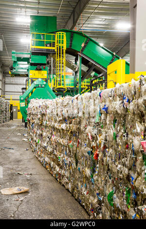 Southfield, Michigan - The ReCommunity materials recovery facility, where recyclable materials are sorted and baled. Stock Photo