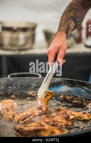 PLYMOUTH, ENGLAND - JUNE 3, 2016 Flavour Fest is bigest outdoor food festival in south-west England. Local farmers and artisan f Stock Photo