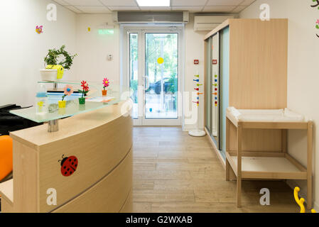 empty Reception in Children's Medical Center Stock Photo