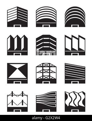 Various types of industrial construction - vector illustration Stock ...