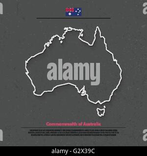 thin line australia map with shadow Stock Vector Image & Art - Alamy