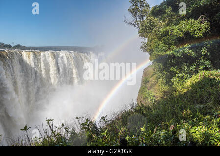 Victoria Falls in full flow seen from Zimbabwe