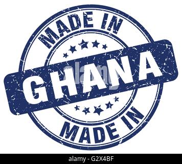 made in Ghana blue grunge round stamp Stock Vector