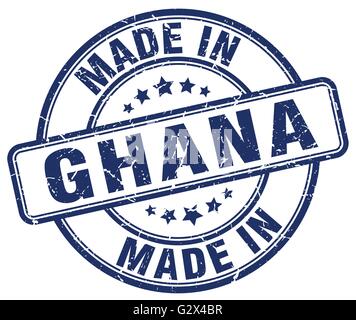 made in Ghana blue grunge round stamp Stock Vector