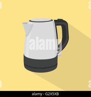 kettle single isolated oibject with yellow background ector graphic Stock Vector