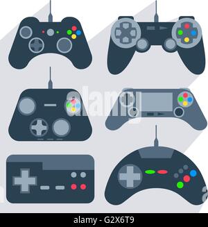 Joystick for computer games icons 9 set Stock Vector Image & Art - Alamy