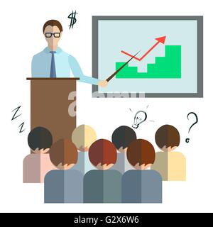Businessman speech infographics Stock Vector