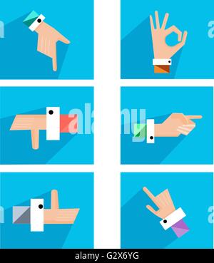Hands showing symbolic icons Stock Vector