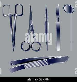 Set medical instruments Stock Vector