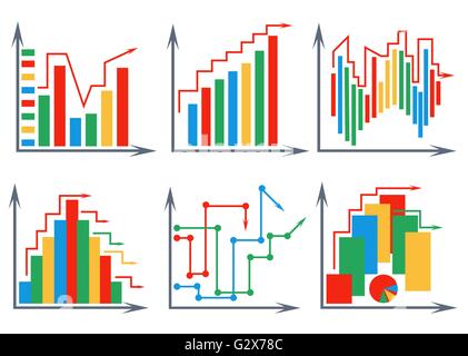 Set histograms white background Stock Vector